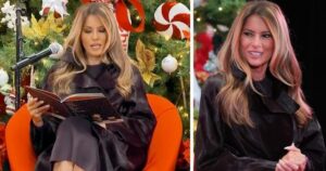 Read more about the article Melania Trump mocked online after she is seen ‘struggling to read Christmas book’ at Children’s Hospital