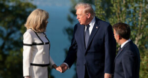 Read more about the article Lip reader reveals what Trump whispered to Brigitte Macron during “weird” G7 handshake